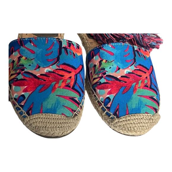 Circus Sam Edelman Lace Up Espadrille Flats Sandals Ballet Tropical 6 - Picture 6 of 10